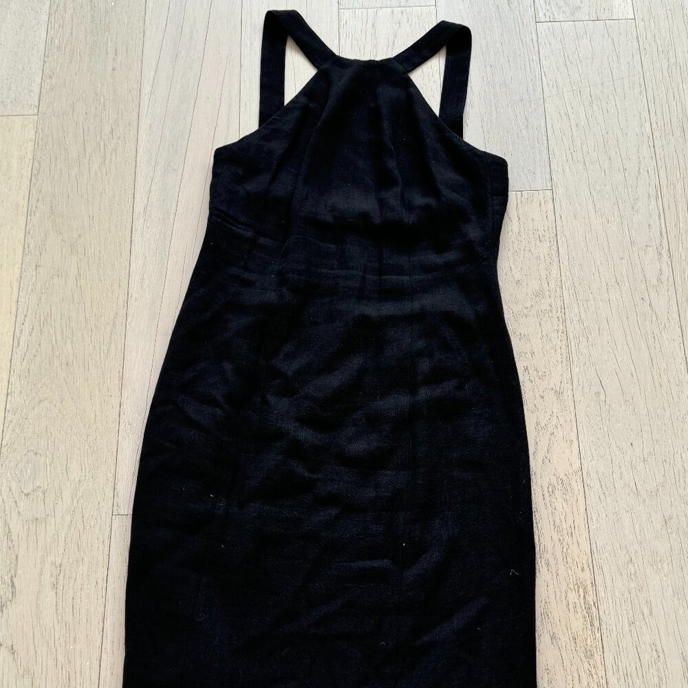 Vintage Armani Collection High neck linen black dress
